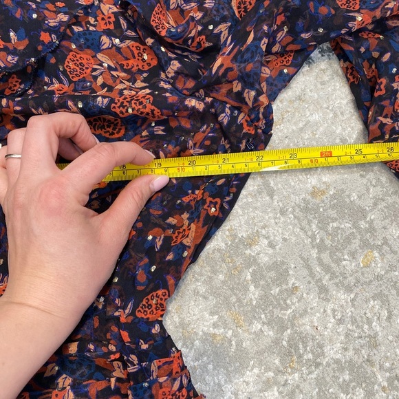 NWT Ulla Johnson Cecily Cosmos-Print Silk Lurex Mini Dress 12 Ruffle Cocktail Pa - Picture 5 of 15